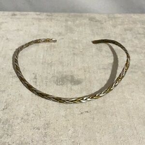 Braided Sterling Silver/Brass Choker Necklace